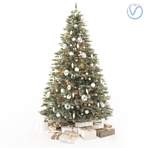 Modern Christmas tree gift box ornament 3d model